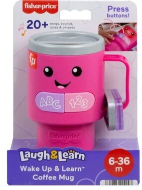 Fisher Price Laugh & Learn Wake Up & Learn Coffee Mug Lights & Music, Pink